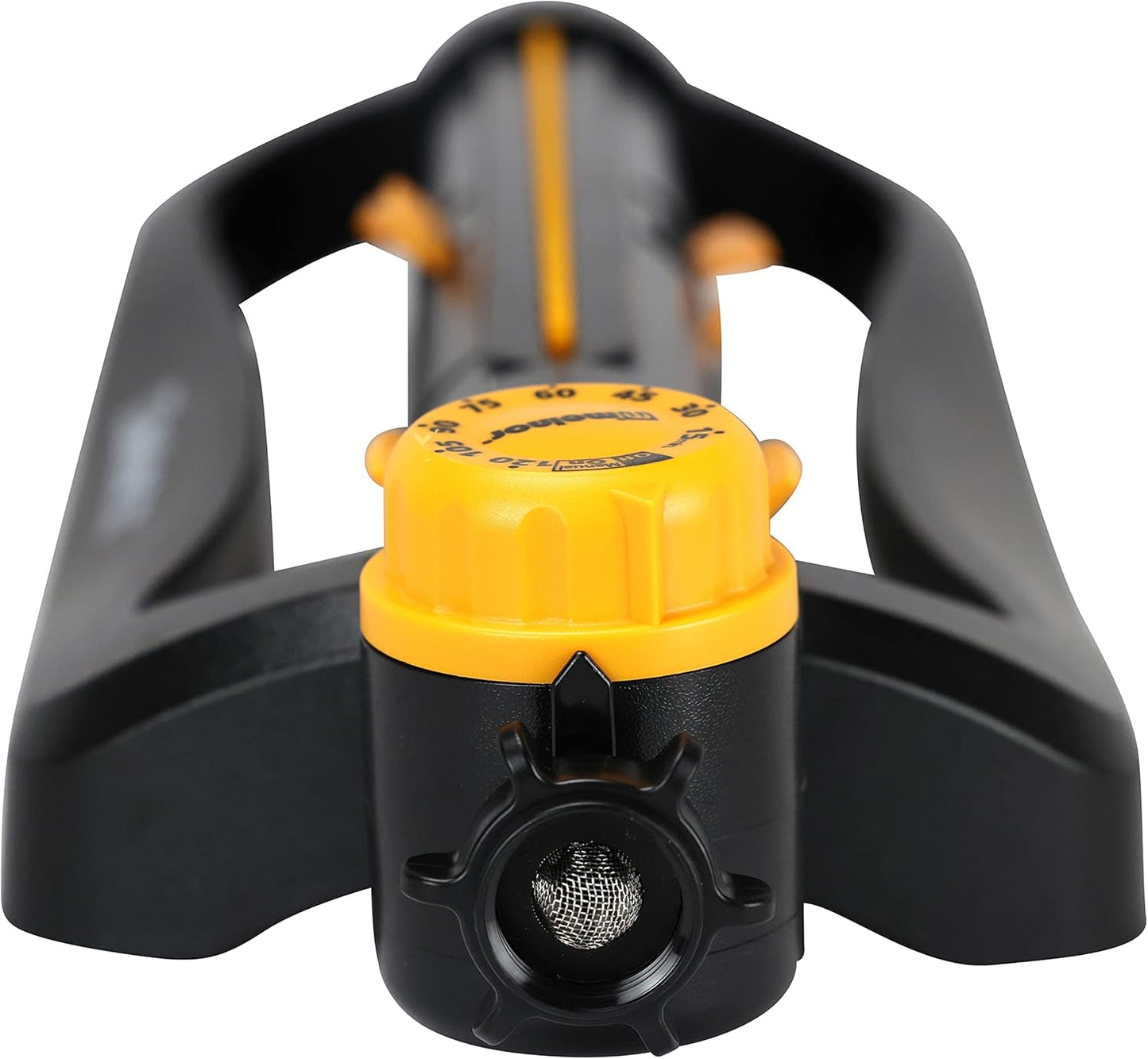 Melnor 65133AMZ XT Turbo Oscillating Sprinkler W/Timer, 4,500 sq. ft., Quick Connect Bundle, 2-Way Adjustable, Black, Yellow