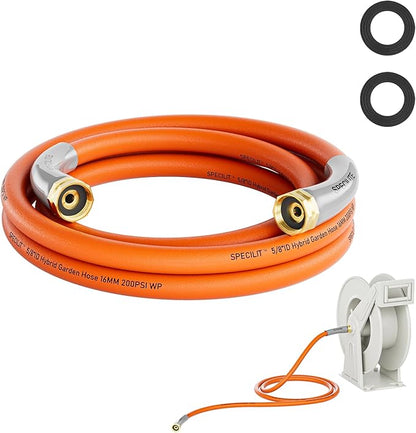SPECILITE Garden Water Hose 5 ft x 5/8 in with Female to Female Connector, Small Leader Hose for Hose Reel, Heavy Duty, Flexible & Lightweight, Water Pipe, Outdoor Water Hose Extension Adapter