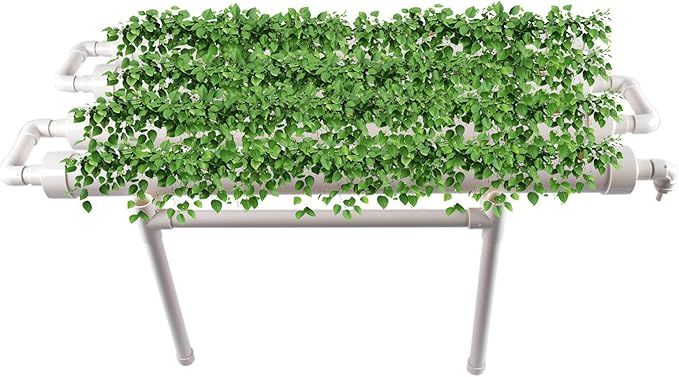 Hydroponic Grow Kit, 1 Layer 36 Plant Sites 4 Food-Grade PVC-U Pipes Hydroponics Planting System with Water Pump, Pump Timer, Nest Basket and Sponge for Leafy Vegetables