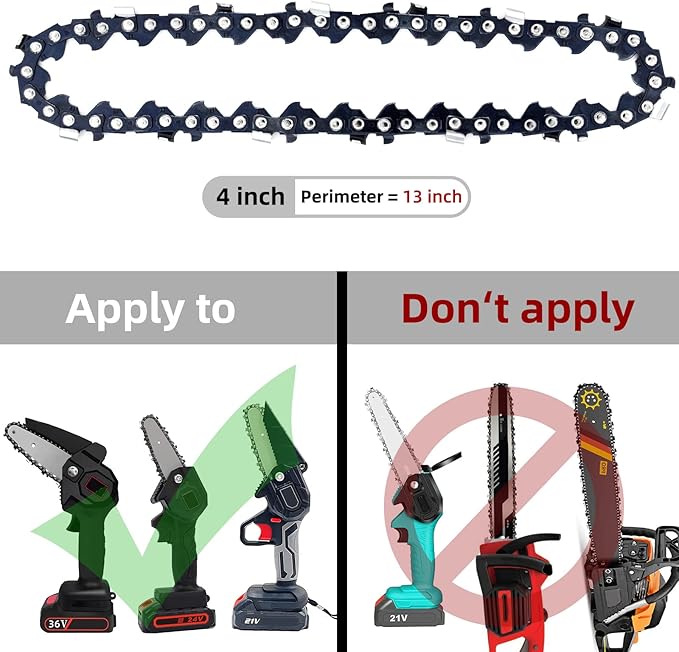 [2 Pieces] GTA 26 4 Inch Mini Chainsaw Chain for Stihl GTA 26 Replace Blade Pruner Mini Chainsaw Hand Held 4" Replacement Chains for Cordless Electric Portable Mini Chainsaw for Wood Branch Cutting