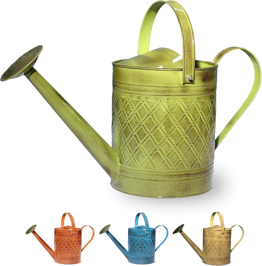 Robert Allen Home & Garden MPT01500 Wexley Metal Watering Can, 2 Gallon, Tansy Green