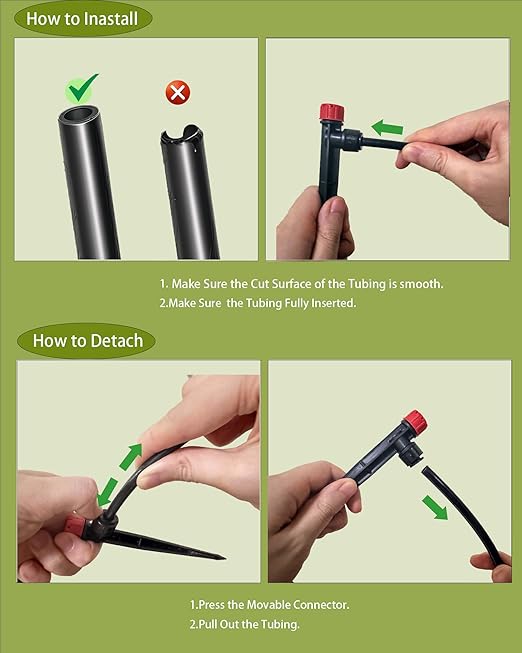 35Pcs Push-to-Fit Drip Irrigation Emitters for 1/4" Irrigation Tubing,360 Degree Adjustable Water Flow Emitters Irrigation Drippers for Garden Watering System