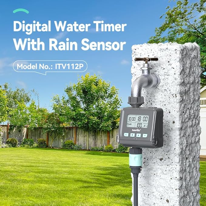 BALDR Smart Water Timer for Garden Hoses - Lawn Sprinkler Timers Outdoor with Up to 3 Preset Programs, Rain Delay Sensor, Smart Water Hose Timers, Drip Irrigation Timer for Garden Watering System