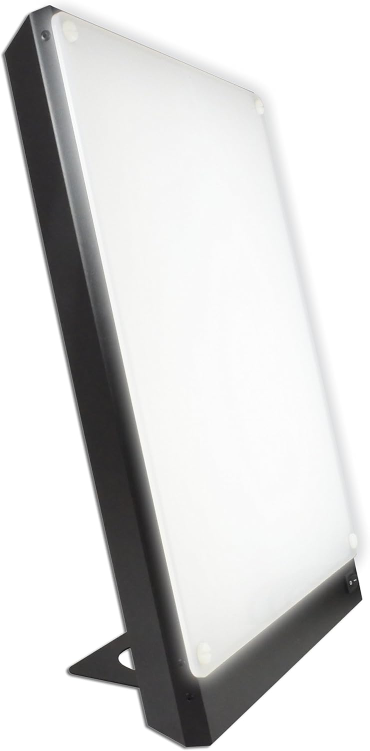 Northern Light Technologies Boxelite 10,000 Lux Bright Light Therapy Lamp – Full Spectrum UV-Free Sunlight Desk Lamp with Large Panel for Energy, Focus, and Alertness – Black