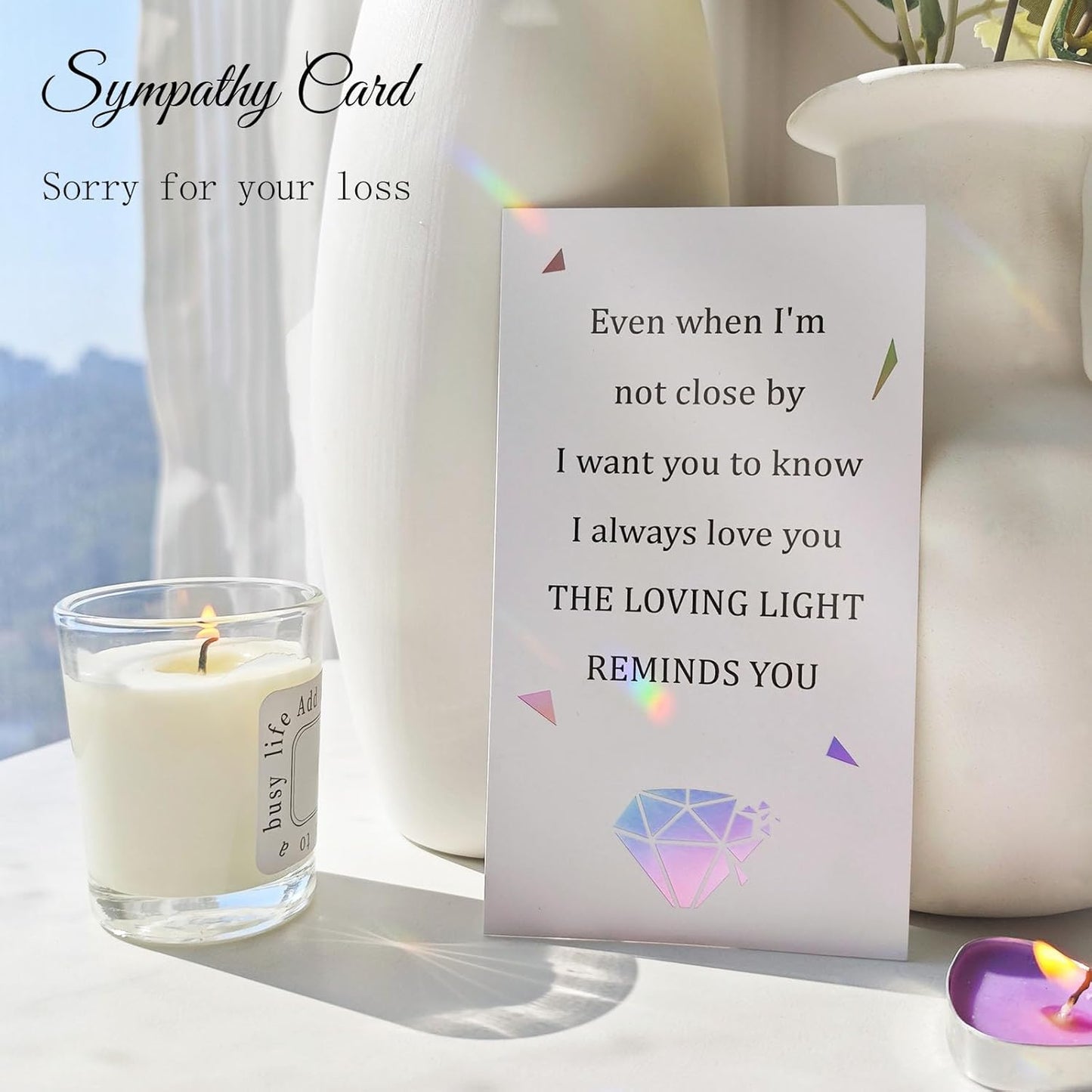 Memorial Gifts for Loss of Loved One, Unique Sympathy Gift Idea Crystal Ball Suncatcher, Rainbow Bereavement Grief Gift Box for Loss of Mom Friend Son Daughter Dog