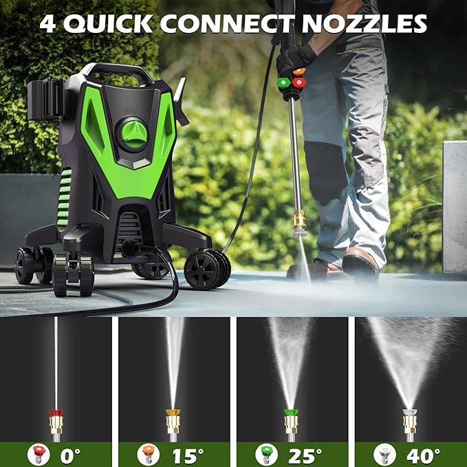 Pressure Washer -4800PSI Power Washer with 4 Quick Connect Nozzles, High Pressure Cleaning Machine with Foam Cannon for Car/Garage/Patio Home Cleaning