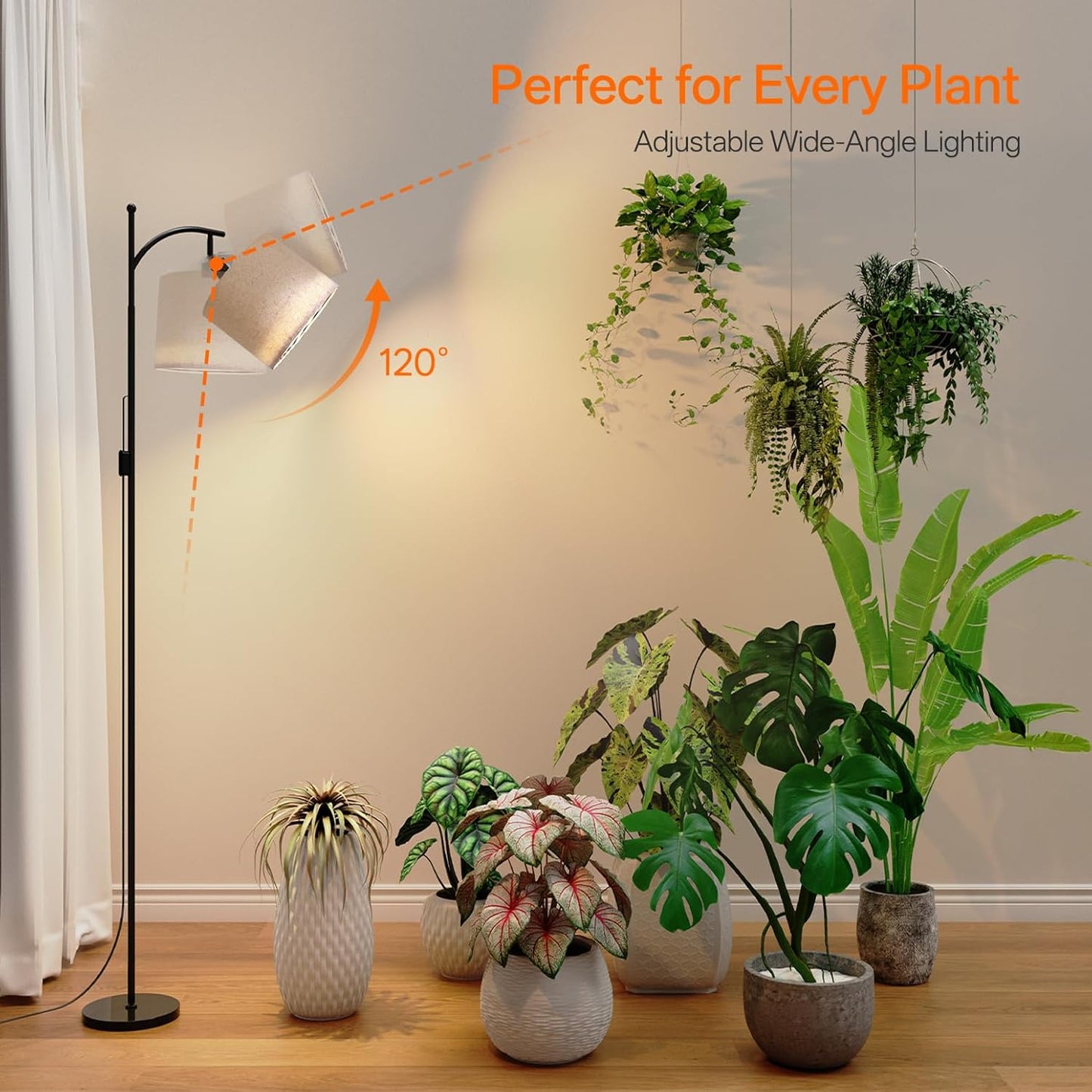 Bstrip 70.8″ Tall Grow Lights for Indoor Plants, 3000K Full Spectrum Plant Light with Stand, Auto On/Off Timer & Adjustable Angle, 25W Non-Dimmable Led Floor Lamp for Plant Growth