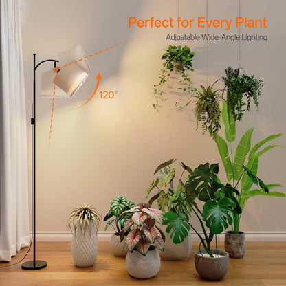 Bstrip 70.8″ Tall Grow Lights for Indoor Plants, 3000K Full Spectrum Plant Light with Stand, Auto On/Off Timer & Adjustable Angle, 25W Non-Dimmable Led Floor Lamp for Plant Growth