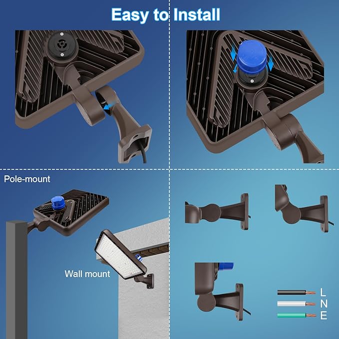 ledmo 480W LED Parking Lot Light,5000K 72000LM Super Bright Dusk to Dawn Outdoor Commercial Street Light IP65 Exterior Security Large Area Flood Lighting with 180°Adjustable Bracket