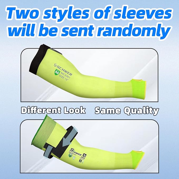 Schwer 2 Pairs AIR-SKIN ANSI A6 Cut Resistant Arm Sleeves for Men & Women High Risk Work, Non-PFAS Arm Protectors for Thin Skin and Bruising, UPF50+ UV Protection Cooling Gardening Sleeves for Farming