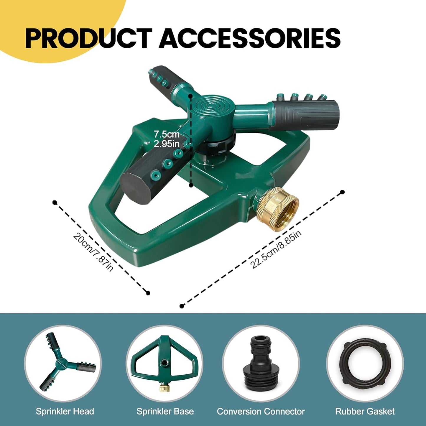 Sprinkler for Yard, Rotating Garden Sprinkler for Large Area Coverage, Lawn and Yard Sprinklers