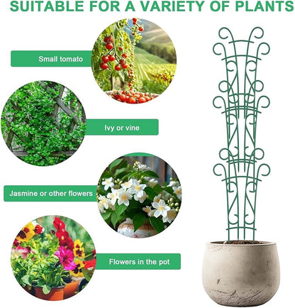 Plant Trellis for Potted Plants 4 Pack Stackable Indoor Outdoor Climbing Houseplant Support with Garden Wire for Pothos Hoya Ivy Flower
