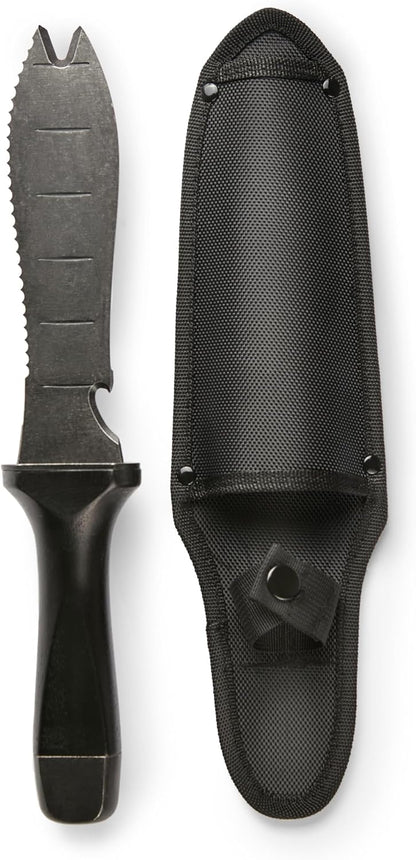 Hori Hori Garden Knife, Traditional Japanese Weeding Tool with ergonomic wooden handle. Hori garden tool with 7'inch blade with case. (Weeder blade)