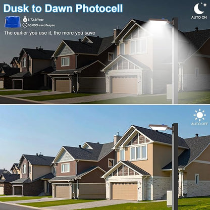 ledmo 480W LED Parking Lot Light, Dusk to Dawn Outdoor Commercial Area Lighting, IP65 Exterior 5000K 72000LM Super Bright Security Flood Light Heavy Duty 2 Pack