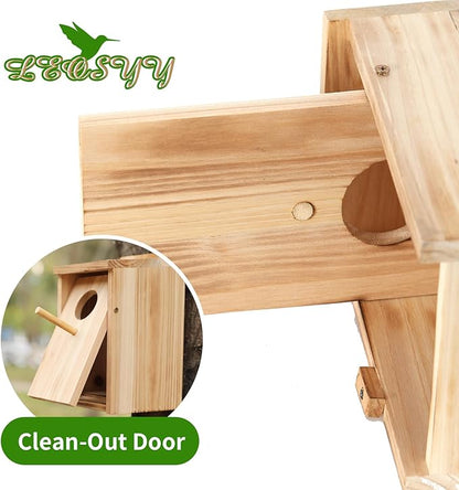 2 Pack Bird Houses for Outside, Hummingbird House Outdoor, Birdhouse kit,Bluebird Finch Swallow Wren Chickadee