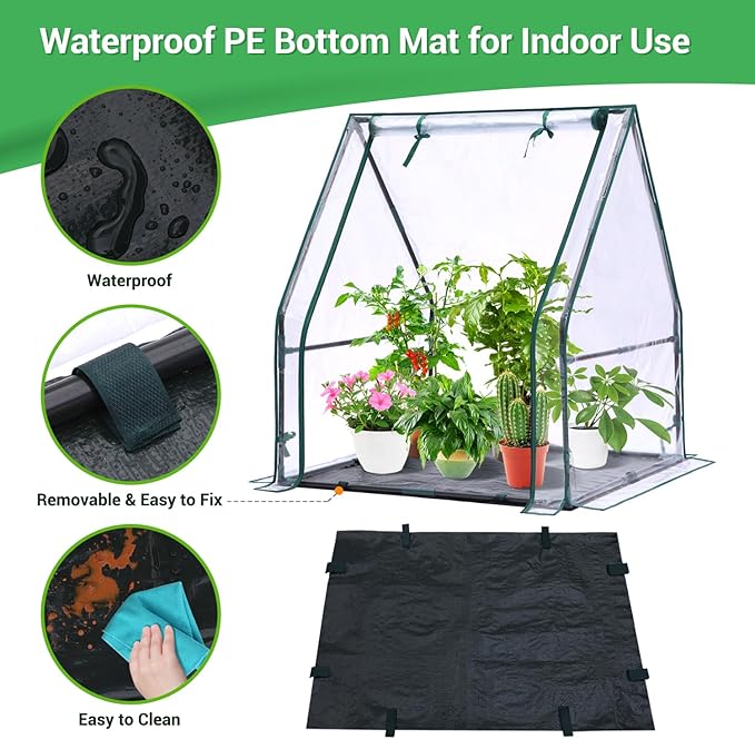 Mini Greenhouse for Indoor Outdoor: Ohuhu Portable Green House with Waterproof Pad for Small Plants Nursery Germination, 36"x36"x42" Light Duty Cover Tent Humidity Dome Seedling Accessory