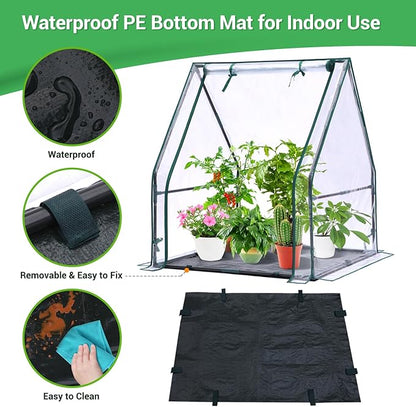 Mini Greenhouse for Indoor Outdoor: Ohuhu Portable Green House with Waterproof Pad for Small Plants Nursery Germination, 36"x36"x42" Light Duty Cover Tent Humidity Dome Seedling Accessory