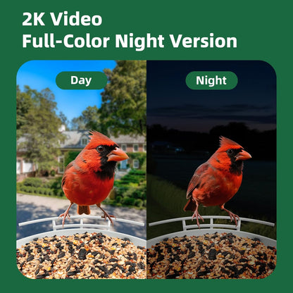 Metal Bird Feeder with Camera,Solar Powered,1.7L Capacity,Auto Capture & AI Identify Bird Species 10000+,2K HD Live Stream Camera,Real-Time Notifications