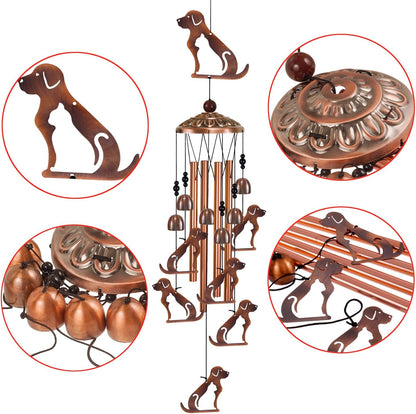 Outside Dogs Wind Chimes for Home, Patio, Porch, Lawn, Indoor, Garden Dog Decoration, Mobile Memorial Wind Chimes, Wind Bells Outdoor Decor, Music Wind Catcher, Festival Gifts for Mom/Grandma/Woman