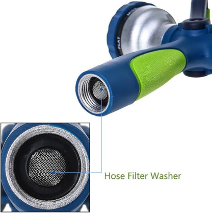 GREEN MOUNT New Patent Garden Hose Nozzle, Heavy Duty Water Nozzle, High Pressure Fireman Style Nozzle with Ergonomic Handle for Lawn and Garden Watering