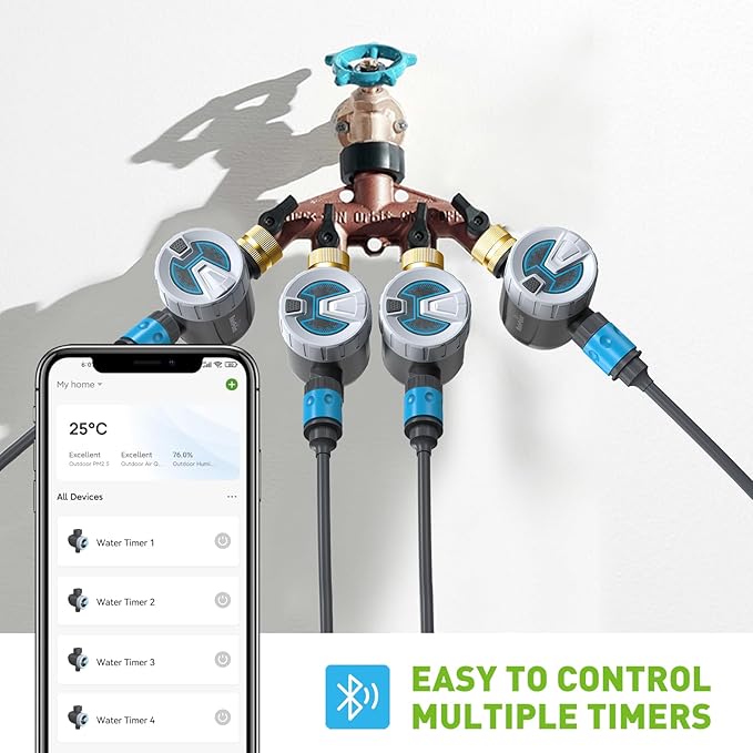 RAINPOINT Sprinkler Timer, Bluetooth Water Timer for Garden Hose, Smart Irrigation Controller, APP Remote Control (Bluetooth Connection)