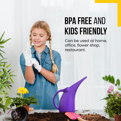 KP KOOL PRODUCTS Water Can 1/2 Gallon - Small Watering Can for Indoor Plants - Outdoor Water Can - Purple Plant Waterer - Plastic Watering Can for Garden