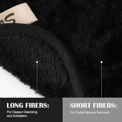 Orighty Makeup Remover Cloths 7-Day Set, Premium & Reusable Makeup Remover Pads, Erase Make-up With Just Water, Make-up Set For Eyes, Lips, Foundation and more, Ideal Choice For Women (Black)