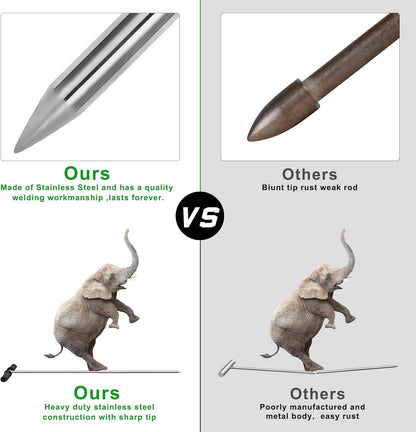 Soil Probe Rod,32"-48" Septic Tank Probe Rod,Beseetop Pipe Probe Made of Stainless Steel with Insulated T Handle Heavy Duty Perfect for Locating Septic Tank Underground Pipe Gravel Gopher Runs