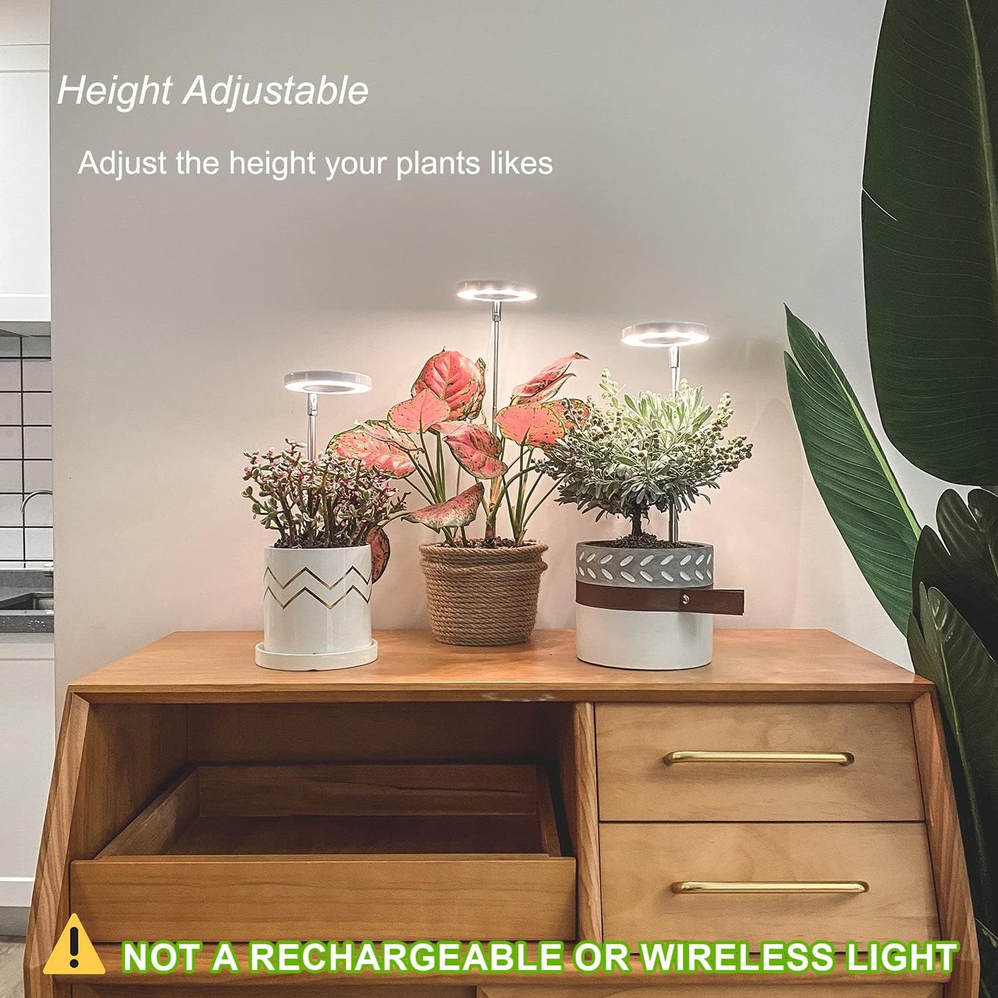yadoker Plant Grow Light, LED Growing Light Full Spectrum for Indoor Plants,Height Adjustable, Automatic Timer, 5V Low Safe Voltage,Idea for Small Plant Light