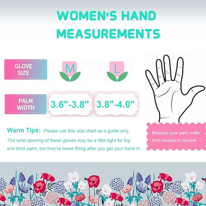 JUMPHIGH Garden Gloves for Women, Floral Gardening Gloves Ladies Soft Breathable Yard Work Glove Light Working Gloves