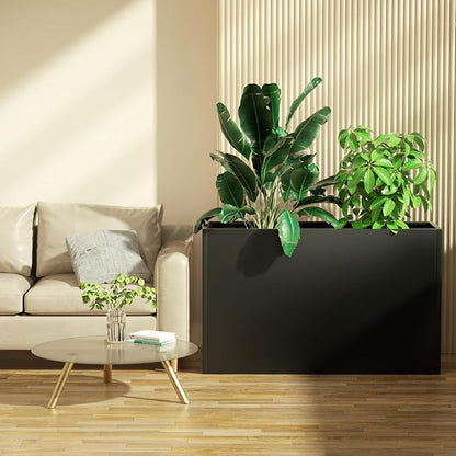 Heavy-Duty Steel Planter Box 30”x12”x24”, Rust-Resistant Large Outdoor & Indoor Plant Container, Metal Garden Box with Drainage Holes & Reinforced Edges