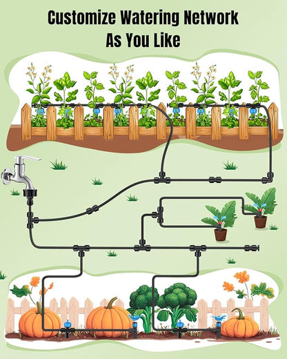 Pawfly 10 Pcs 3/4" to 1/4" Drip Irrigation Faucet Adapters, Quick Connect 3/4" FHT Faucet to 1/4" Tubing Connectors, Push-to-Fit Garden Hose Adapters, Anti-Leak Drip Irrigation Hose Connectors
