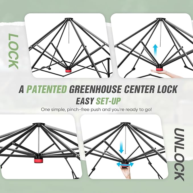 EAGLE PEAK 10x10 Portable Walk in Greenhouse with Polyester Reinforced Corners, Instant Pop up Indoor Outdoor Gardening Green House, Roll Up Zipper Entry Doors and Mesh Windows, Gray/White