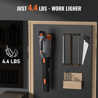 Keenstone Leaf Blowers Cordless, 20V Electric Blower 450CFM with 4.0Ah Battery Powered and Charger, Stepless Speed Control, One-Handed Operated Lightweight Blowers for Patio, Lawn Care, Yard Cleaning