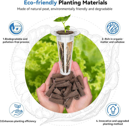 202pcs Hydroponic Pods Kit for AeroGarden, Ahopegarden, Grow Anything Kit for Indoor Garden Growing System Seed Pod Kit Includes 50 Grow Sponges, 50 Grow Baskets, 50 Grow Domes, 52 Stickers