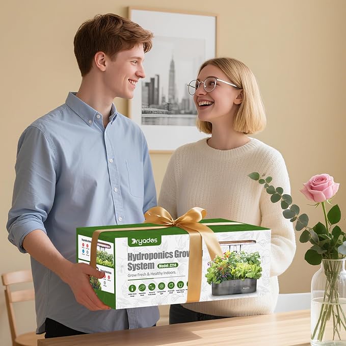 Hydroponics Growing System Indoor Garden: 12 Pods Indoor Herb Garden Kit with LED Grow Light Plant Germination Kit Aeroponic Healthy Fresh Herbs Vegetables Hydroponic Planter for Home Kitchen Office