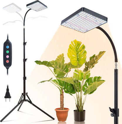Grow Light with Stand and Timer, 25 Watt Power Home Plug Standing Tall Plant Light, Full Spectrum Grow Lights for Indoor Houseplants, Bonsai Tree, Seed Starting, 24"-64" Height Adjustable