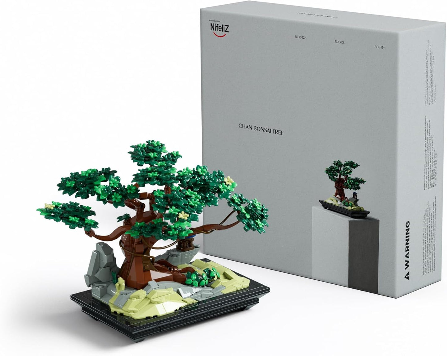 Nifeliz CHAN Bonsai Tree Building Set, Artificial Plant Model Toy for Desk or Home Decor, Peaceful Gift Idea for Adults and Nature Lovers (733 PCS, NF10322)