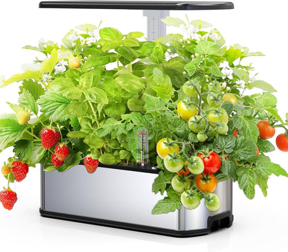 Hydroponics Growing Systems Kit,Smart Indoor Herbs Garden,BHTNYOO/12 Pods 5L Capacity Planting Pots with LED Growth Lights and Intelligent Water Pump,Timer