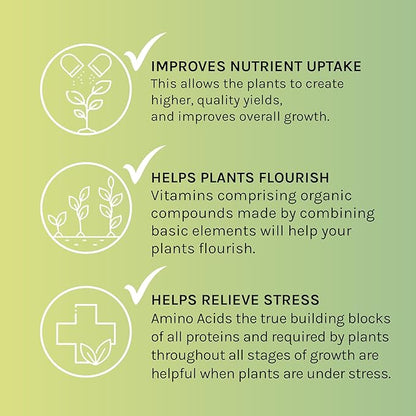 Microbe Life Hydroponics Premium Vitamins & Amino Acids Essential for Maximum Plant Growth and Root Uptake, Use with Any Feeding Systems Including Hydroponics or Soil, 1 Gallon
