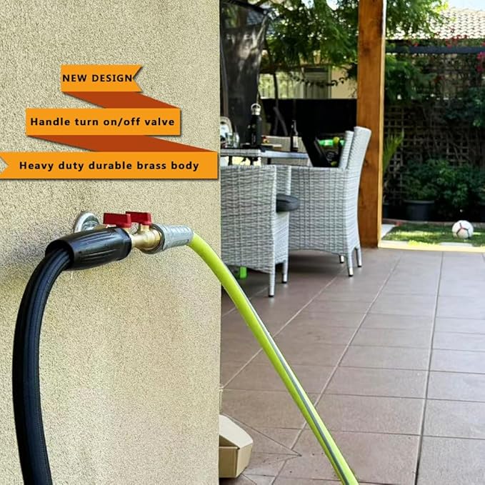 3/4" hose splitter 2 way water splitter male connectors allows you to run 2 hoses, hose quick connectors, hose spigot