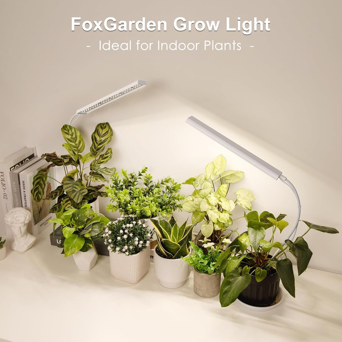 FOXGARDEN Grow Light for Indoor Plants Growing, Full Spectrum Gooseneck Plant Light for Indoor Plants,52 LED Bright Grow Lamp with Auto On/Off Timer 4/8/12H, 4 Dimmable Brightness,3 Pack