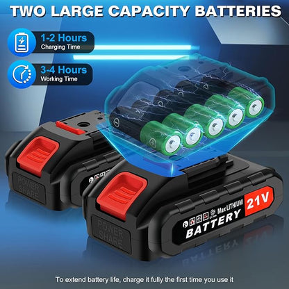 Electric Pruning Shears Cordless, Branch Cutter, Trimming Scissors Battery Power, 30mm (1.2 Inch) Cutting Diameter, SK5 Blade Tree Trimmer, 2 Rechargeable 2ah Lithium Batteries