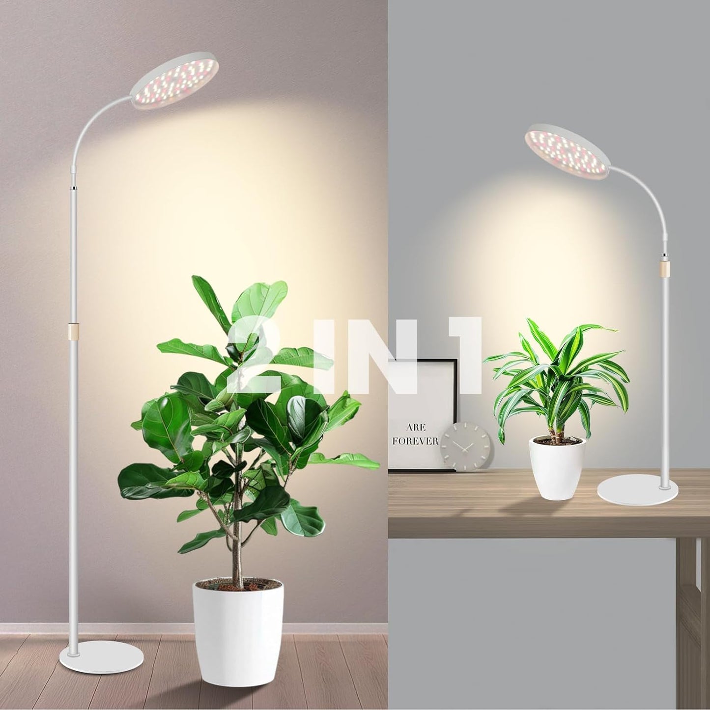 24V Grow Lights for Indoor Plants, LM281B+660nm Plant Lights for Indoor growing, 5.9" LED Grow Lights for Seed Starting, 20-54in Height Adjustment for Medium Plants, 20W, 350umol/s/m²@Dist:6in