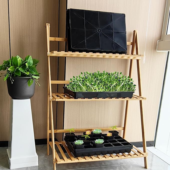 5 Pack Nursery Potting Tray, Carrying and Holding Plant Tray for Seeds Starting Pot, Collecting Drainage Water(Black)