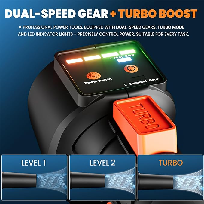 Electric Leaf Blower Cordless - Low-Noise Brushless Motor Leaf Blower with 2 Speed Mode & Ergonomic Handle Design, Portable Lightweight Blowers for Lawn Care, Yard & Patio Cleaning, Snow, Dust