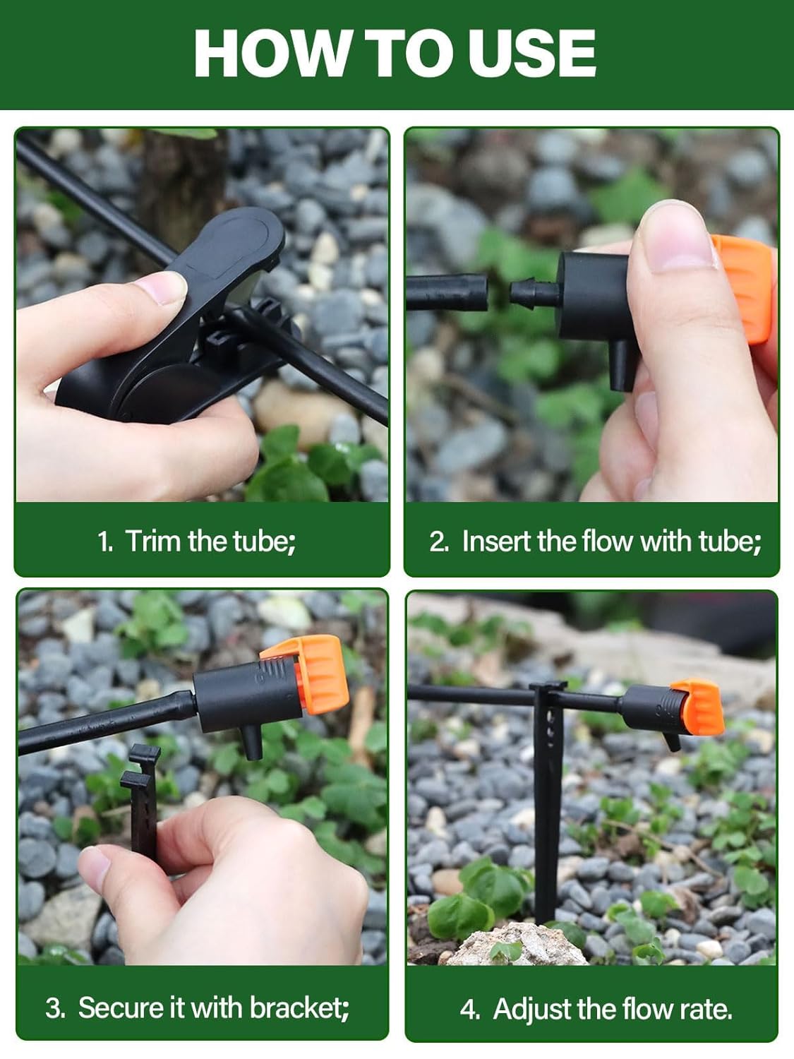 Kalolary 30PCS Adjustable Drip Irrigation Emitters Irrigation Dripper with Drip Irrigation Ground Stakes Drip System Emitters Drip Irrigation Emitters Dripper for Plants Lawn Garden Supplies