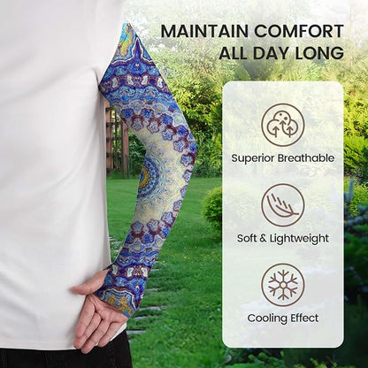 Gardening Sleeves Farm Sun Protection Arm Cooling Sleeves Thorn Proof Garden for Women Men with Thumb Hole