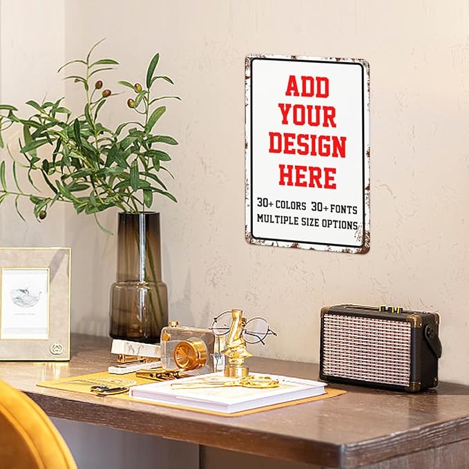 Custom Signs Outdoor，8x12 Personalized Metal Parking Signs For Business,Intersection Signs,Road Signs,Outdoor Garden Signs,Workplace,Office,Home,Hazard Decorative Signs., Vintage-Vertical