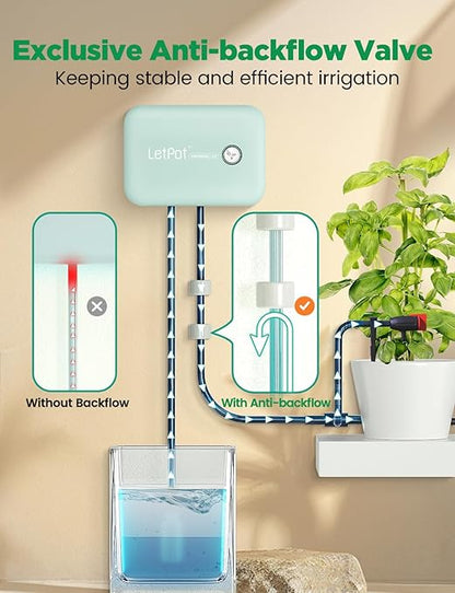 LetPot Automatic Watering System for Potted Plants, [Wi-Fi & App Control] Drip Irrigation Kit System, Smart Plant Watering Devices for Indoor Outdoor, Water Shortage Remind, IPX66, Green
